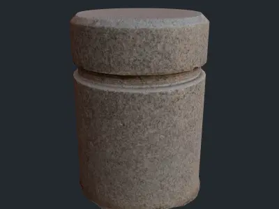 street blockade block Low-poly 3D model