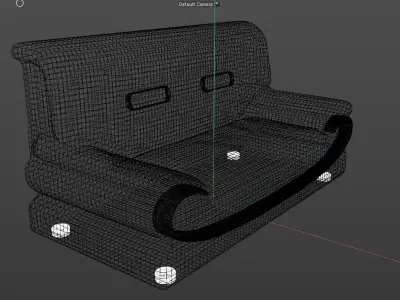2 sit Pattern sofa - flower 3D model