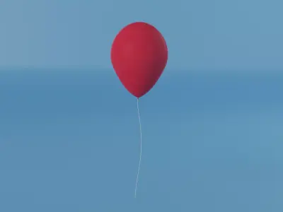 Red Balloon Low-poly 3D model