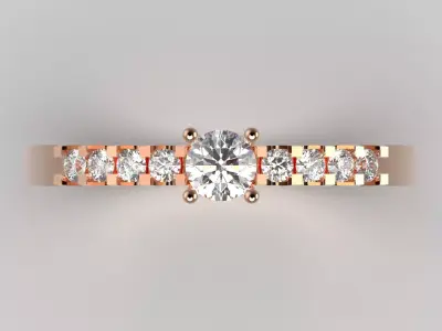 Sparkling Ivy Solitaire stl 3d Ring model sr0029 3D print model