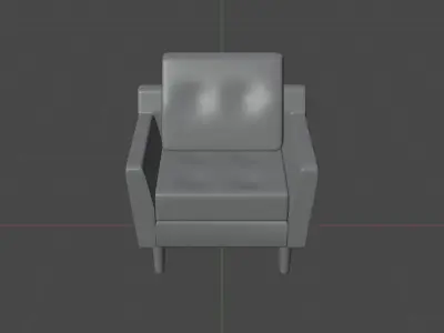 Armchair PBR low-poly game-ready realistic furniture model Low-poly 3D model