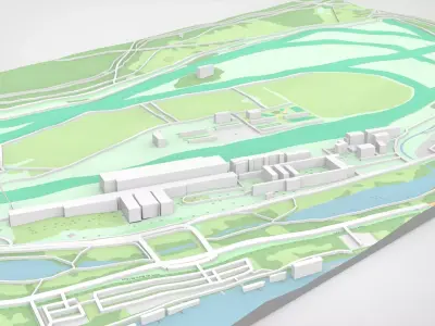 Longchamp hippodrome Paris France 3D model