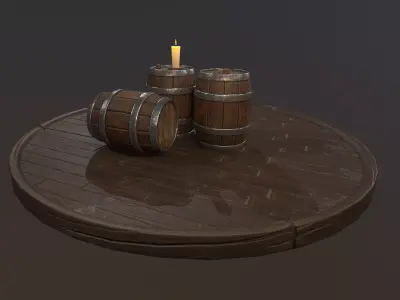 Barrle prop Low-poly 3D model