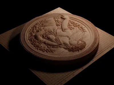 Nymph CNC 3d Print High Relief Sand Casting 3D print model