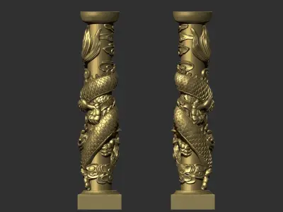 Dragon Pillars 3D print model
