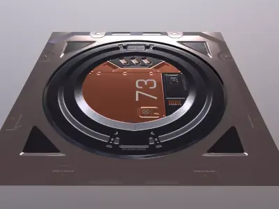 sci-fi hatch panel Free 3D model