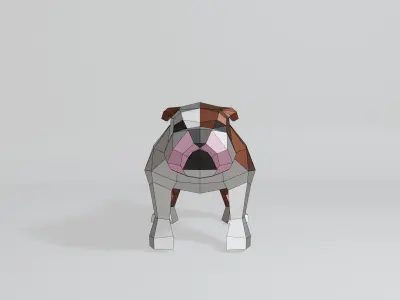 Polygonal Bulldog Low-poly 3D model