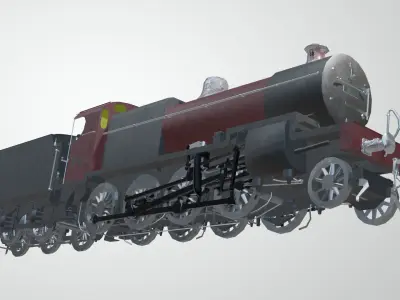 Train - Steam Locomotive Low-poly 3D model
