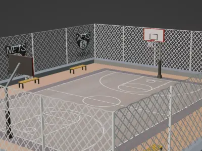 Basketball Stadium - Brooklyn Nets Low-poly 3D model