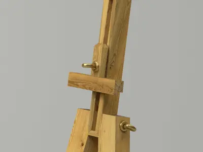 Artist easel with canvas 3D model
