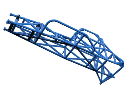 Frame of Supermodified front engine race car V3 Scale 1 to 25 3D print model