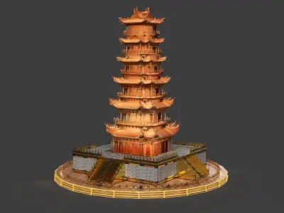 Chinese ancient tower  3D model