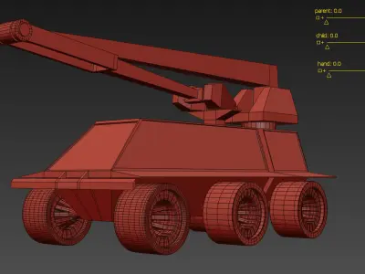Robot Crane Vehicle Low-poly 3D model