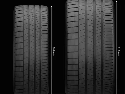 Realistic Tires Pirelli P ZERO PZ4 Realworld Size 3D Model 3D model