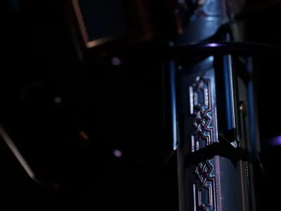 Cyber Candelabrum game ready asset Low-poly 3D model