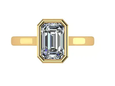 emerald bezel solitaire ring  3D print model
