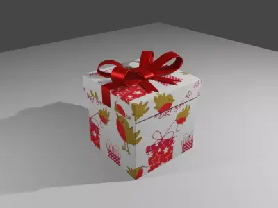 Gift Box - Caixa de Presente Low-poly 3D model