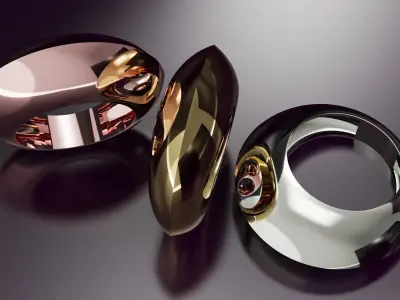 cabochon free form ring N02 Free 3D print model