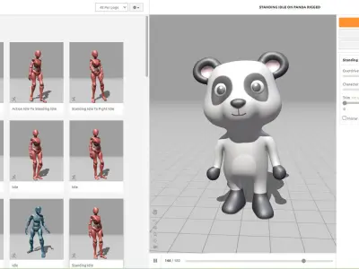 High-Quality 3D Cute Panda - Animated for Games Low-poly 3D model