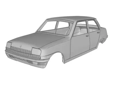 Renault 7 set of car parts 3D print model