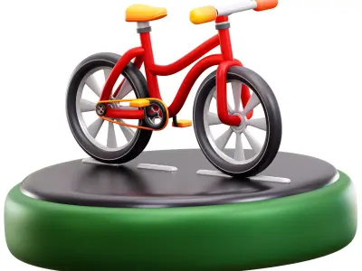 Bicycle Racing 3D Icon Low-poly 3D model