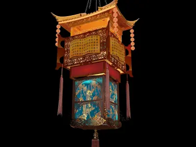 Chinese house palace lantern  3D model