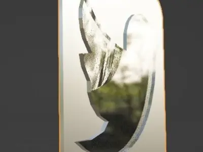 Twitter 3D Logo Low-poly 3D model