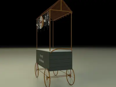 Christmas Candy Food Cart 3D model