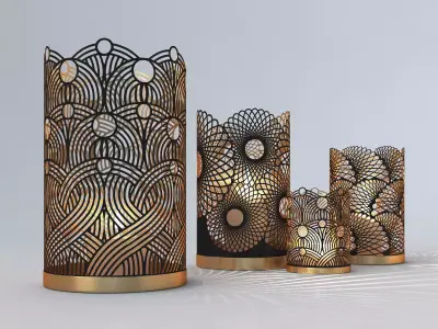 Decorative Openwork Candle Holders 3D model