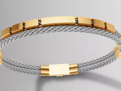 Luxury Braided Cable Bracelet  Modern Jewelry 3D Model STL 3D print model