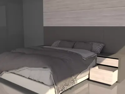 Shadow line Elegance Bed Set - Sunset 3D model