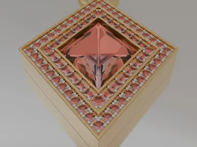 Ruby Pendant Crimson Tear 3D model jewerly 3D model