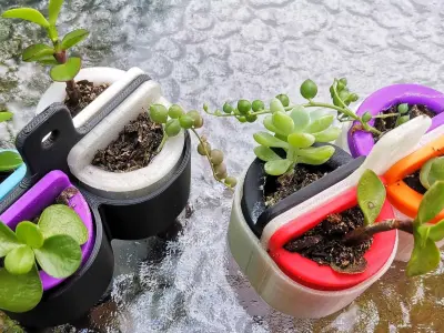 Mini Magnetic Flower Pot 3D print model