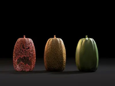 Set of pumpkins 3D print model