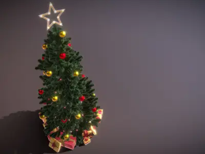 Christmas Tree Game Ready Low-poly 3D model