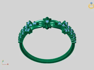 Women Ring Diamond Stone STL 3DM Lightweight Printable 3D print model 6