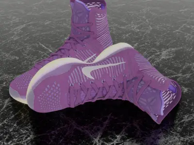 NIKE KOBE 10 ELITE TEAM PACK PURPLE 3D SHOES Low-poly 3D model