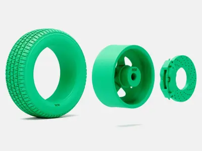 15x7 Weld Pro Star Wheel BFGoodrich Radial TA Tire 3D print model