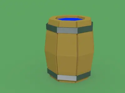 Water Barrel Free low-poly 3D model