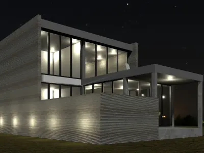 Resort house type B with 3D-printing wall 3D model