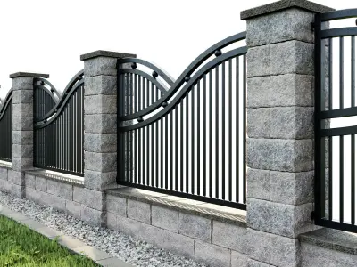 stone fence 1 3D model