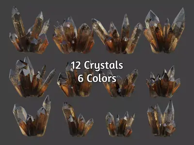 Crystal Realistic Game ready Pack 2 Low-poly 3D model