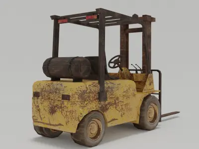 Old Forklift Low-poly 3D model