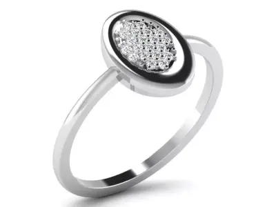 Light Weight White Gold Diamond Ring DR-6357 3D print model