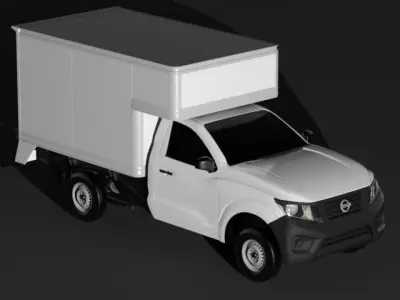 nissan np300 2017 dry box Low-poly 3D model