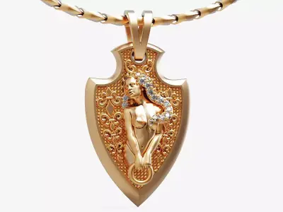 fashion angel  pendant Sculpture jewelry gold 3D print model