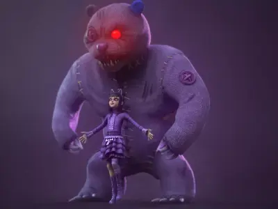 Goth Annie Stylized-Game Ready Low-poly 3D model