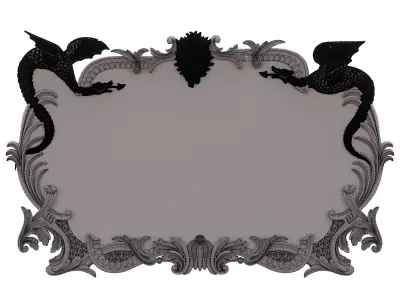 Palm Leaf Carving Giltwood Mirror  Late 18th  Early 19th Century 3D model