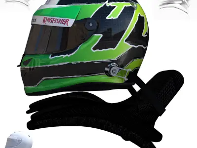 Hulkenberg Helmet 2016 Low-poly 3D model