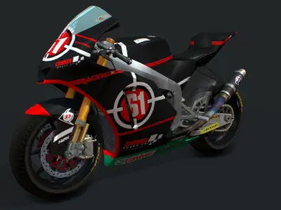 Bike Racing Moriwaki Low-poly 3D model